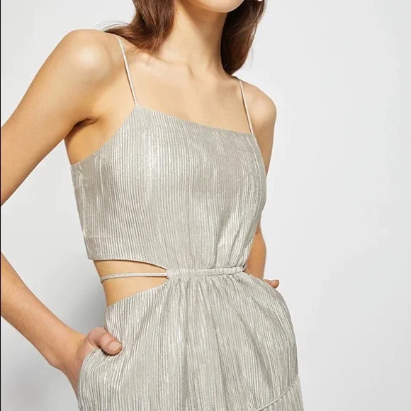 JONATHAN SIMKHAI Daisy cutout plissé-lamé maxi dress NWT - Picture 5 of 12